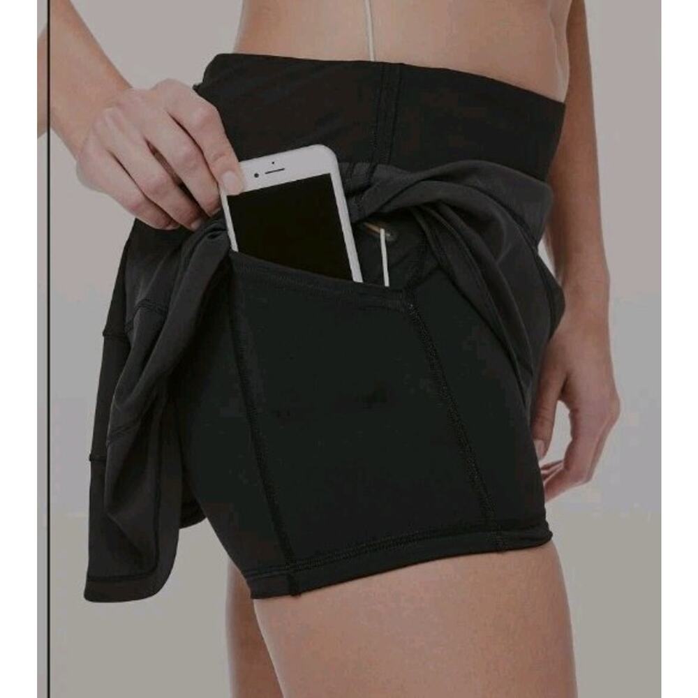 Lululemon Pace Rival Black Tennis Golf Pickleball Skort Skirt Size 8 Activewear - Picture 2 of 10